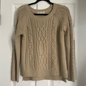 Pink Rose | Beige Knit Sweater Size Small